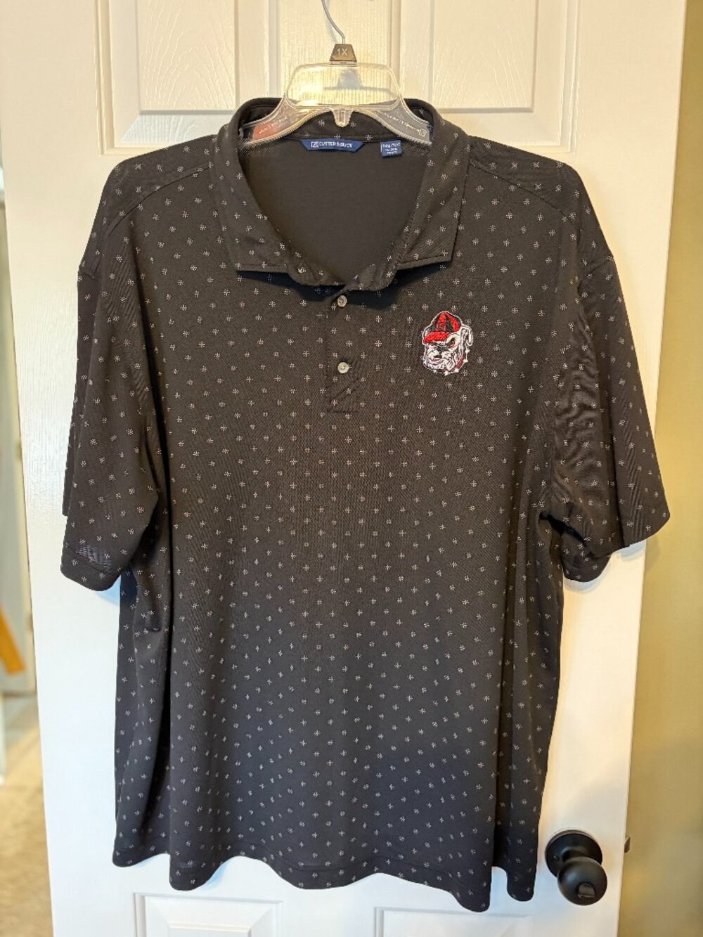 Cutter & Buck Mens UGA Bulldogs Polo Shirt 3XB Black Golf Short Sleeve